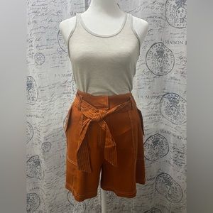 Calvin KLEIN | Linen Blend Belted Shorts